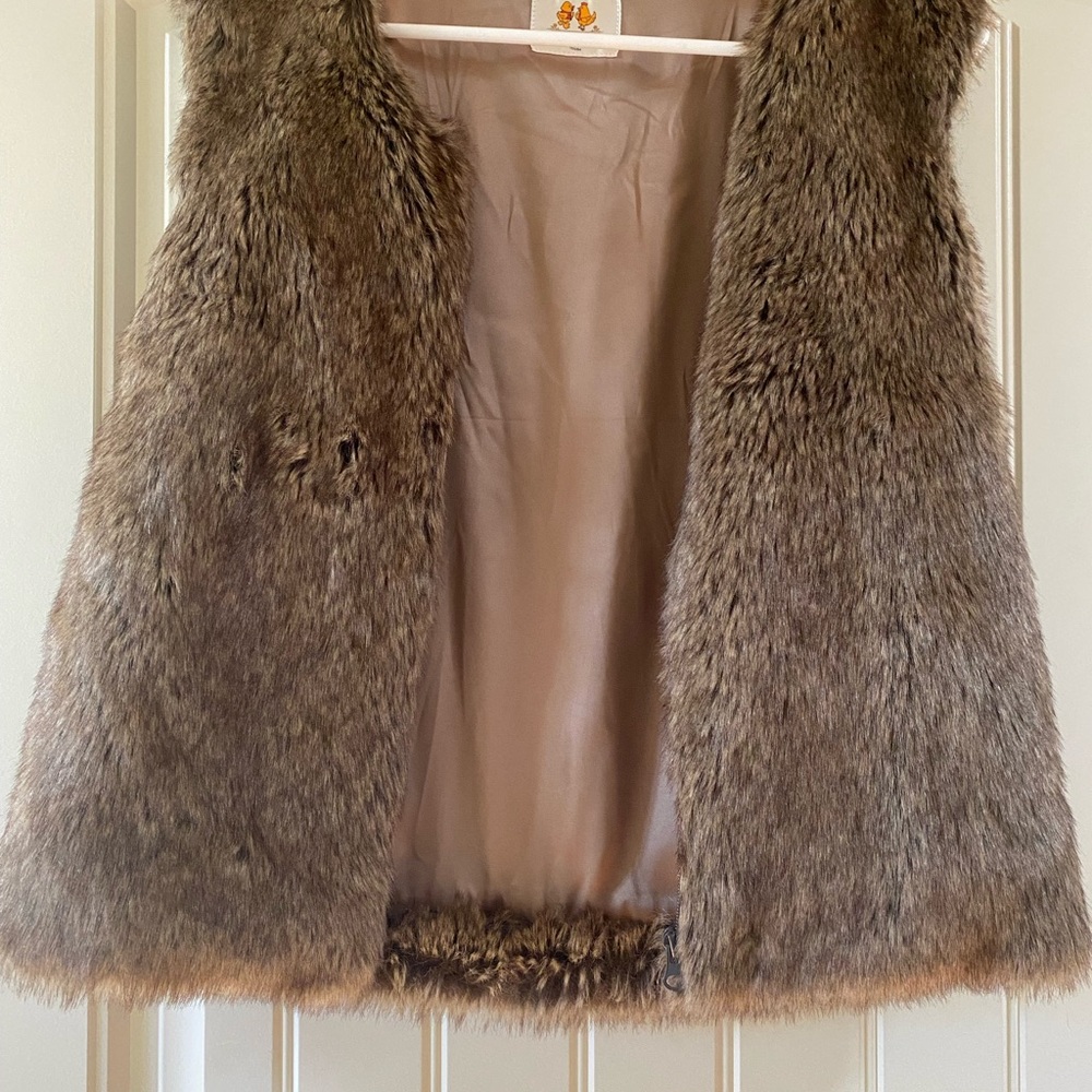 Never Worn Faux Fur Zip Vest